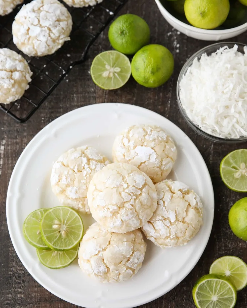 Coconut Key Lime Crinkle Cookies