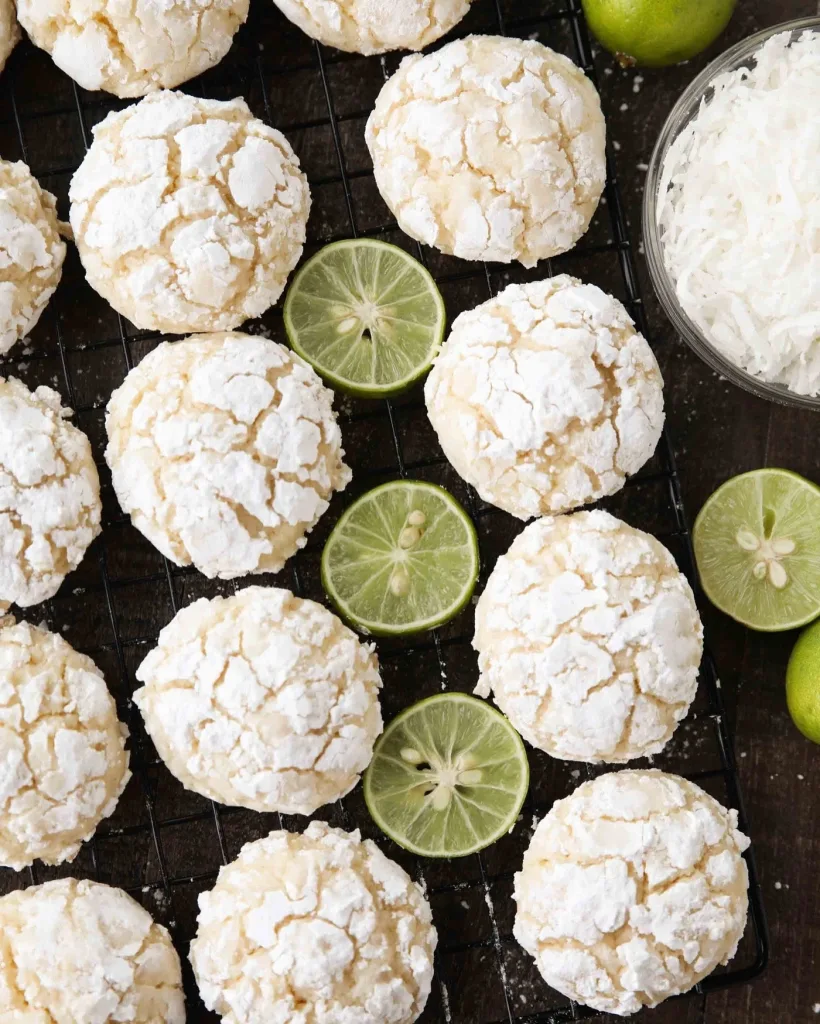 Coconut Key Lime Crinkle Cookies