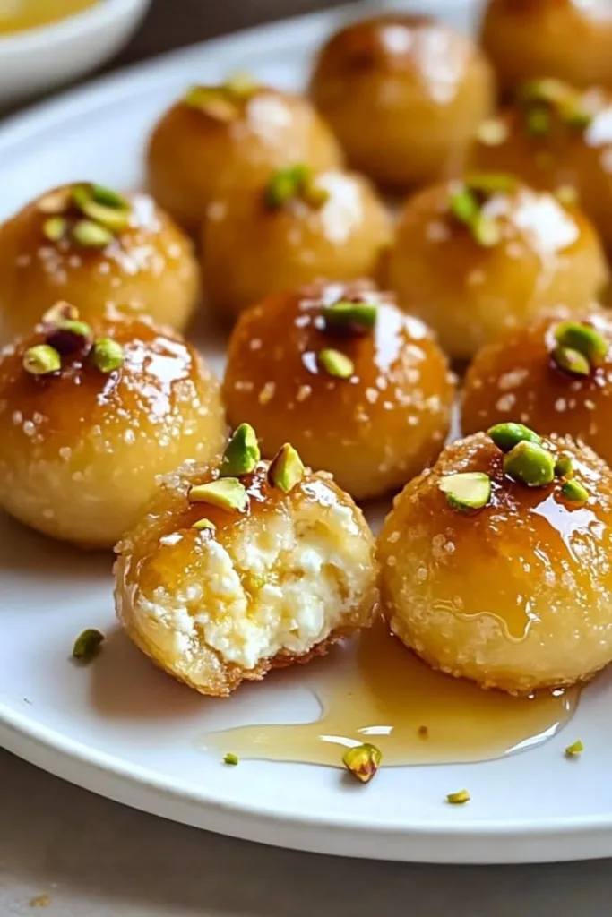 Ricotta Pistachio Honey Bites