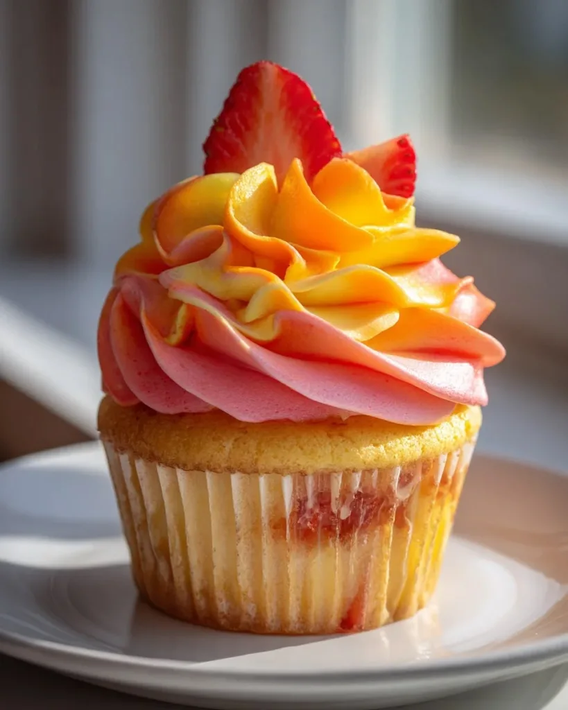 Mango Strawberry Sunset Cupcakes Recipe 3 Mango Strawberry Sunset Cupcakes