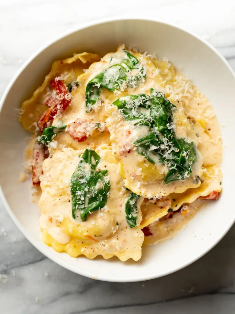 Creamy Tuscan Ravioli Recipe 3 Creamy Tuscan Ravioli