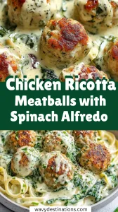 Chicken Ricotta Meatballs with Spinach Alfredo Recipe