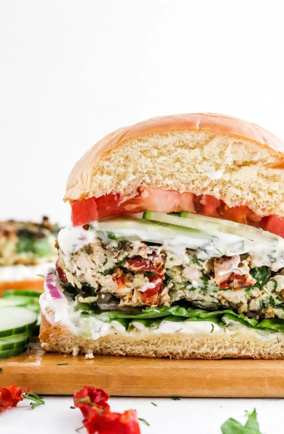 Greek Chicken Burgers with Tzatziki Recipe 3 Greek Chicken Burgers with Tzatziki