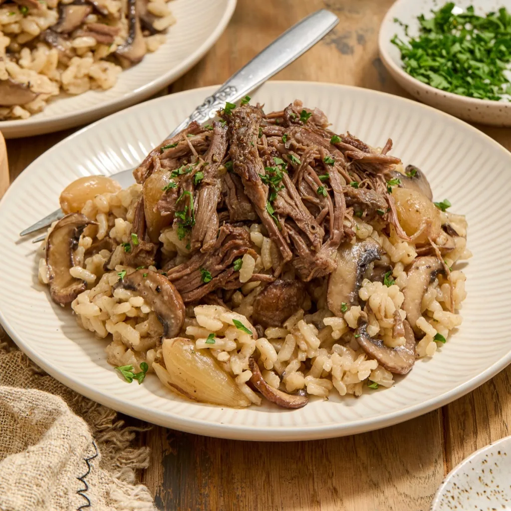 Beef Short Ribs with Mushroom Risotto Recipe 4 Beef Short Ribs with Mushroom Risotto