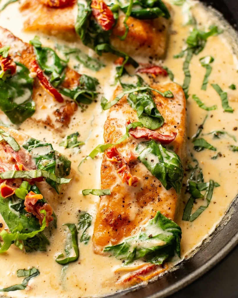 Creamy Garlic Tuscan Salmon Skillet Recipe 1 Creamy Garlic Tuscan Salmon Skillet