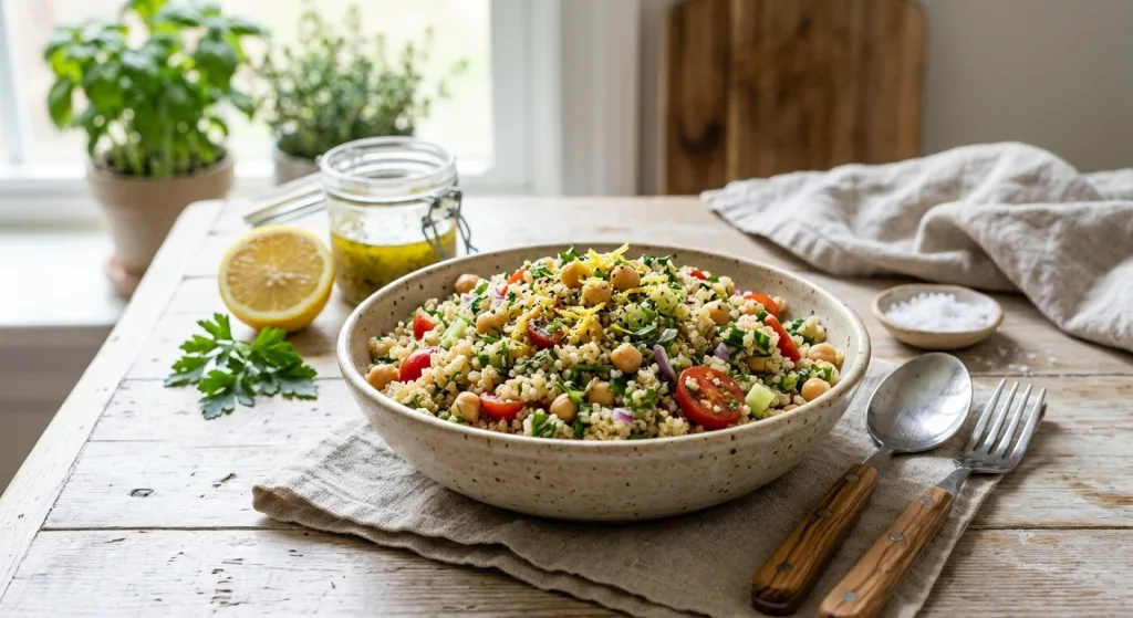 Lemon Herb Quinoa with Garbanzo Beans Recipe 1 Lemon Herb Quinoa with Garbanzo Beans