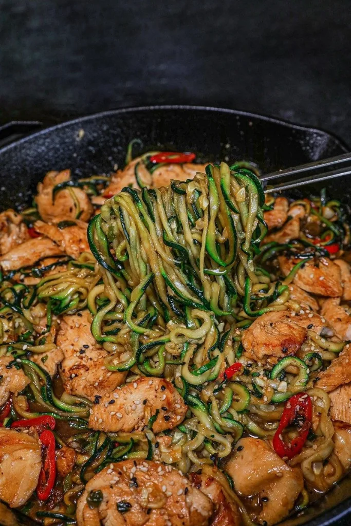 Garlic Chicken Zucchini Noodles Recipe 1 Garlic Chicken Zucchini Noodles