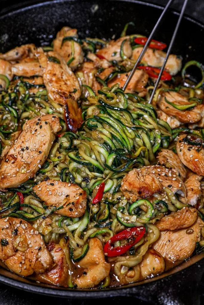 Garlic Chicken Zucchini Noodles Recipe 3 Garlic Chicken Zucchini Noodles