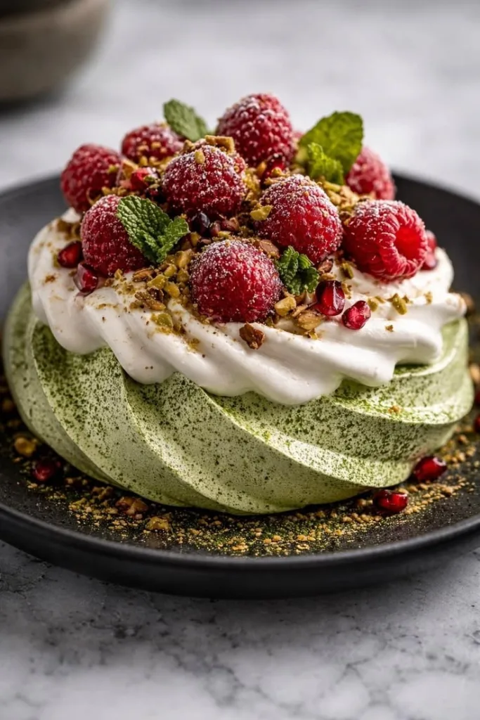 Matcha Coconut Pavlova Recipe 1 Matcha Coconut Pavlova