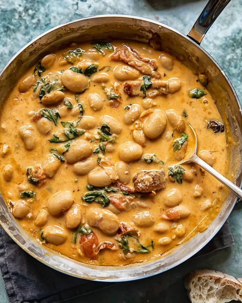Tuscan Butter Beans with Spinach and Sun-Dried Tomato Recipe 2 Tuscan Butter Beans with Spinach and Sun-Dried Tomato