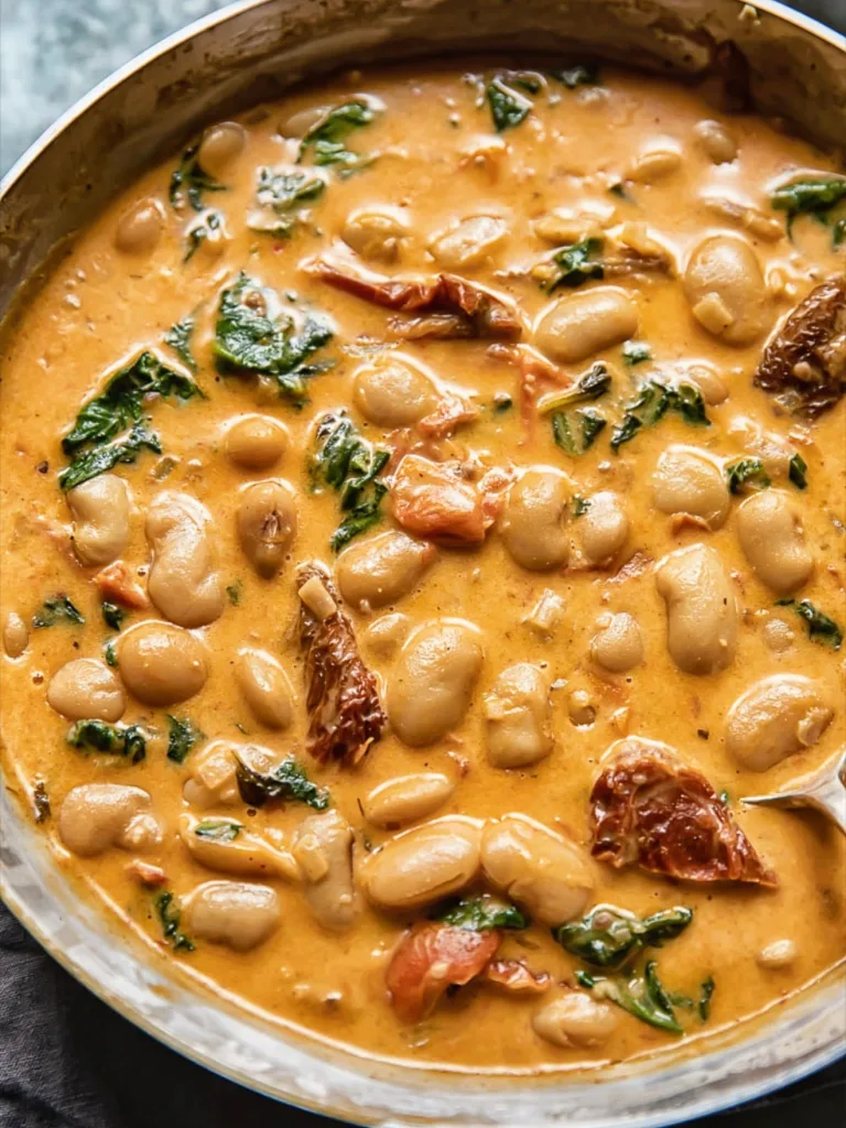 Tuscan Butter Beans with Spinach and Sun-Dried Tomato Recipe 3 Tuscan Butter Beans with Spinach and Sun-Dried Tomato