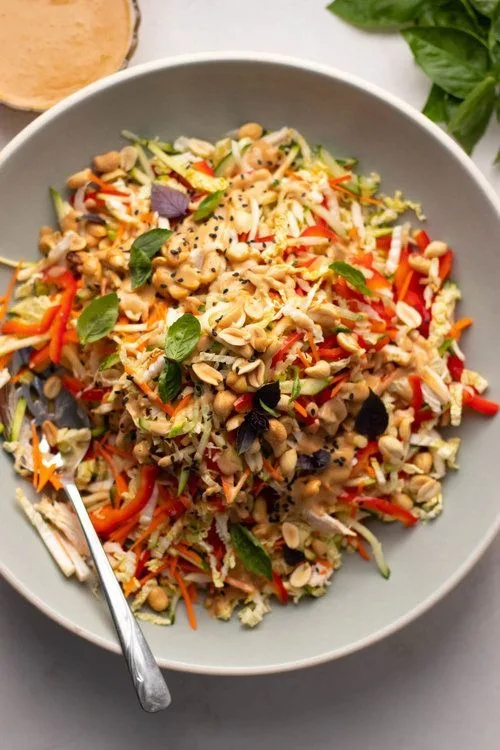 Crunchy Thai Chicken Salad with Peanut Dressing Recipe 2 Crunchy Thai Chicken Salad with Peanut Dressing