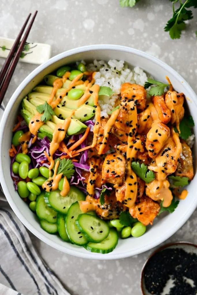 Bang Bang Salmon Bites Bowls Recipe 2 Bang Bang Salmon Bites Bowls
