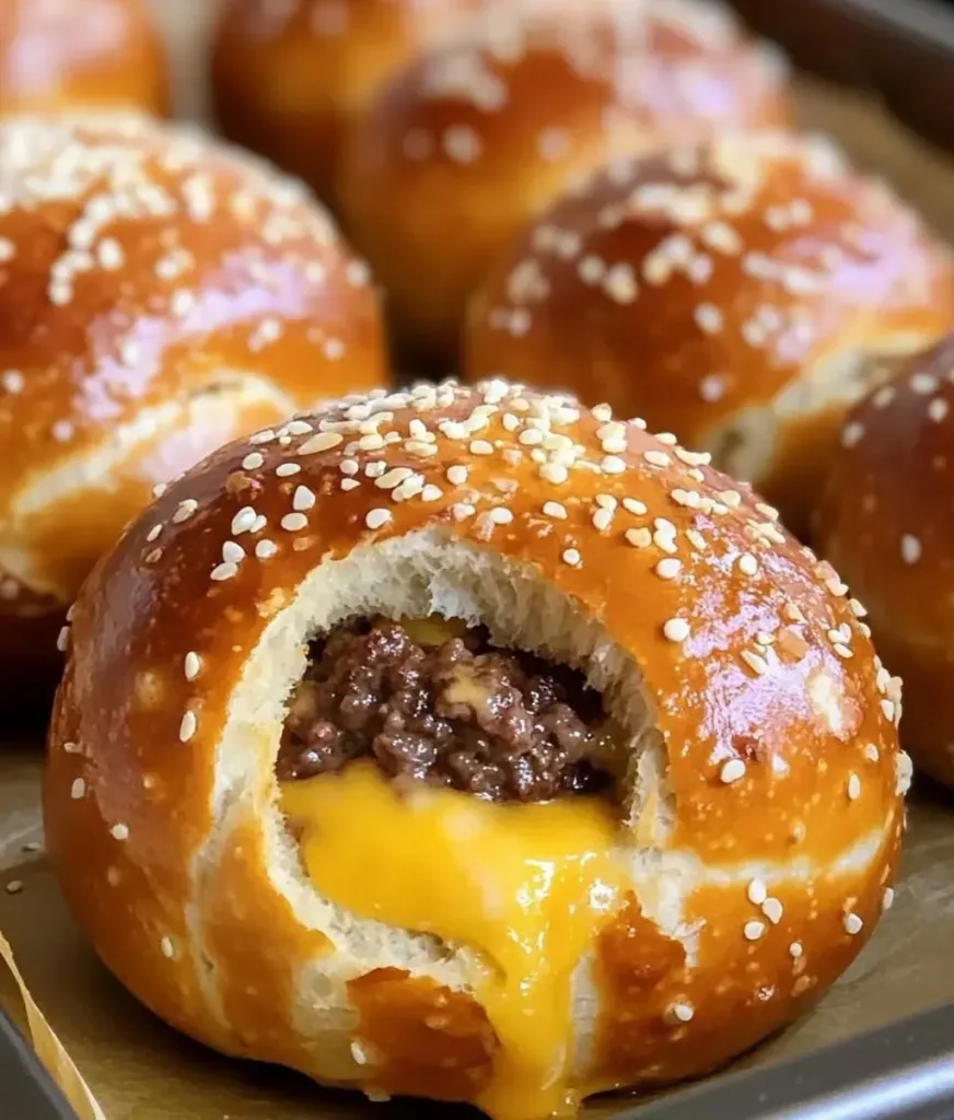 Cheeseburger Pretzel Bombs
