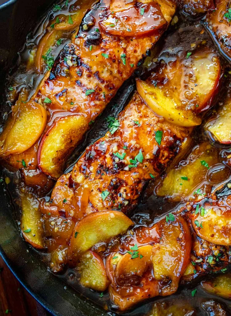 Bourbon Peach Roasted Salmon Recipe 2 Bourbon Peach Roasted Salmon