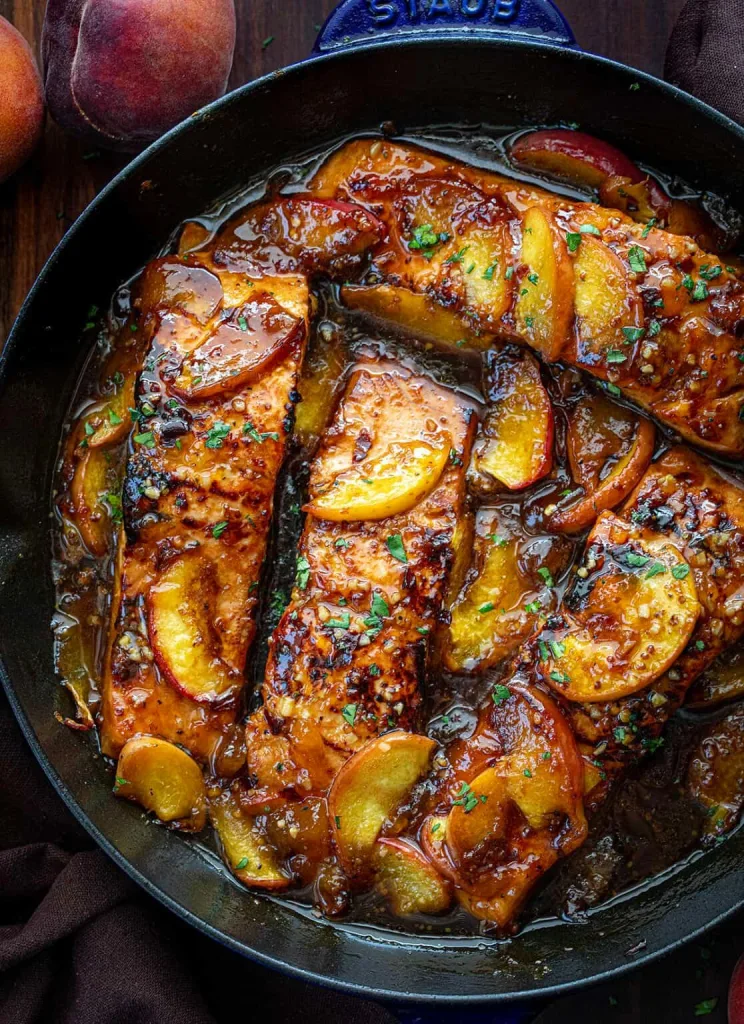 Bourbon Peach Roasted Salmon Recipe 3 Bourbon Peach Roasted Salmon