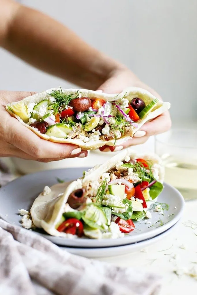 Greek Chicken Pita Pockets