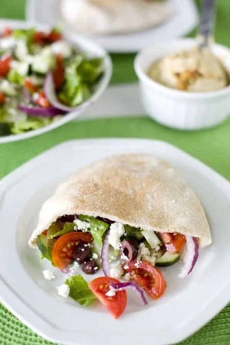 Greek Chicken Pita Pockets