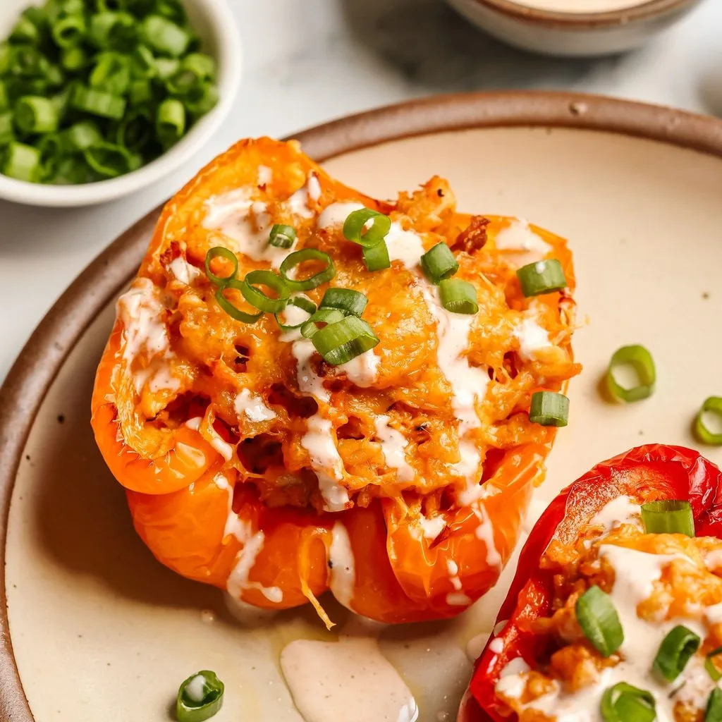 Buffalo Chicken Stuffed Peppers Recipe 4 Buffalo Chicken Stuffed Peppers
