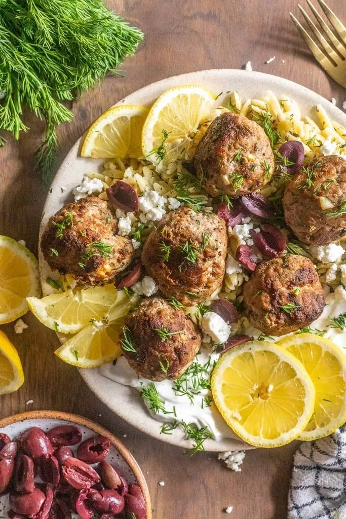 Lemon Garlic Meatballs Orzo Recipe 2 Lemon Garlic Meatballs Orzo