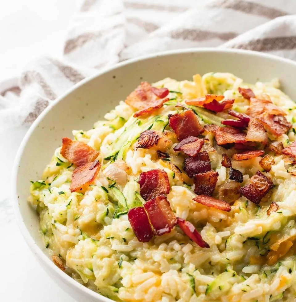 One Pot Cheesy Zucchini Rice