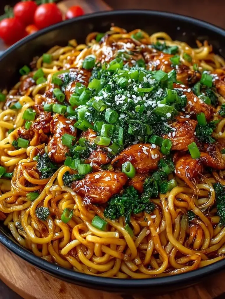 Sticky Garlic Chicken Noodles Recipe 2 Sticky Garlic Chicken Noodles