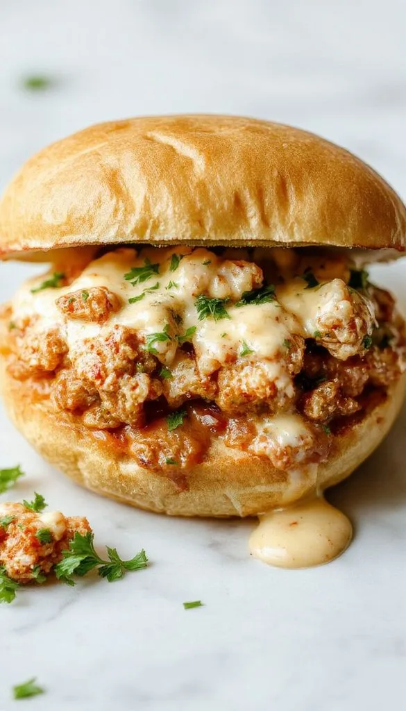 Chicken Alfredo Sloppy Joes