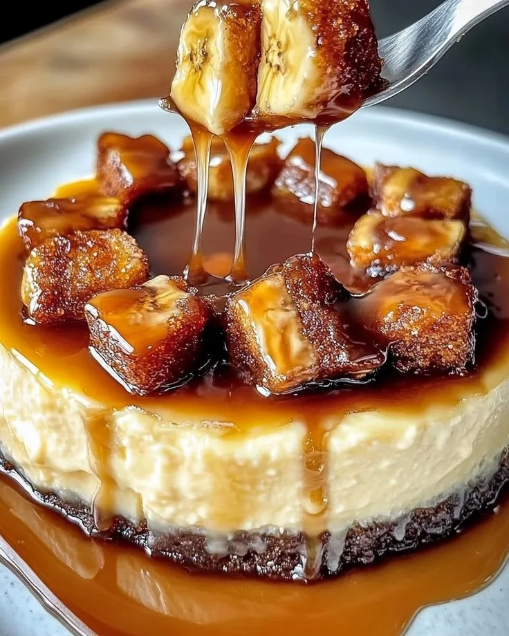 Caramelized Banana Cheesecake with Rum Glaze Recipe 2 Caramelized Banana Cheesecake with Rum Glaze