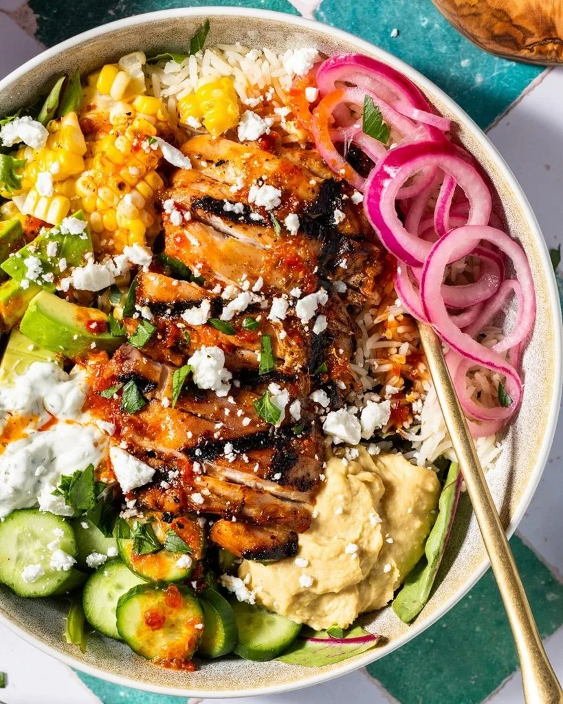 Honey Harissa Chicken Bowls