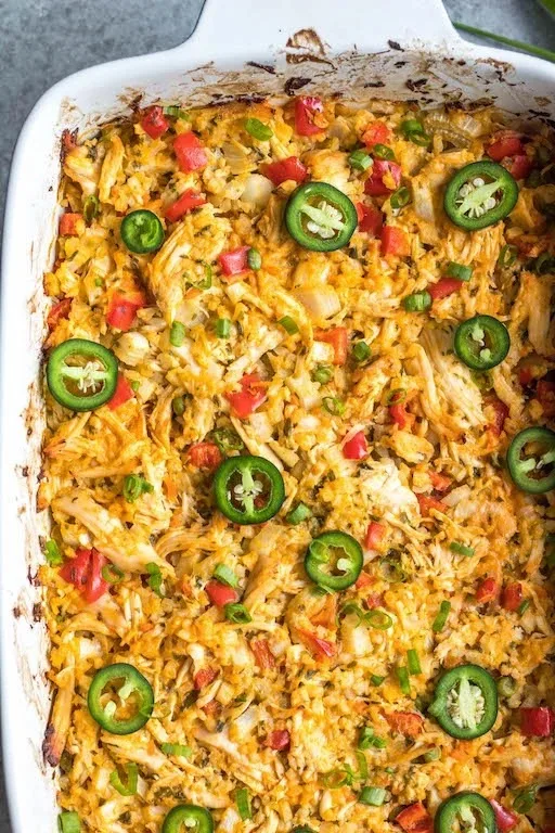 Jalapeño Buffalo Chicken Casserole