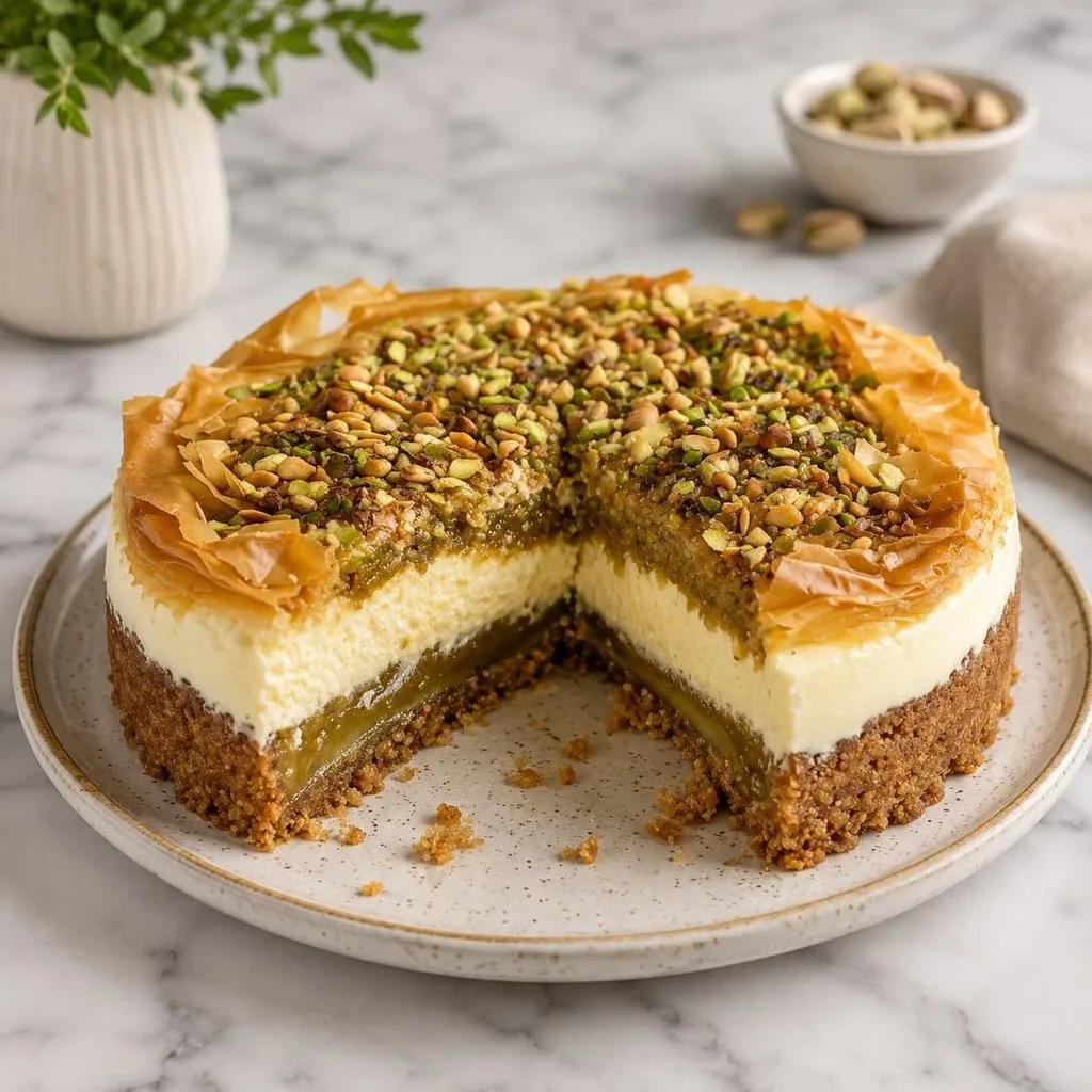 Pistachio Baklava Cheesecake Recipe 1 Pistachio Baklava Cheesecake