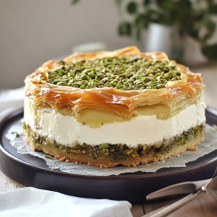 Pistachio Baklava Cheesecake Recipe 2 Pistachio Baklava Cheesecake