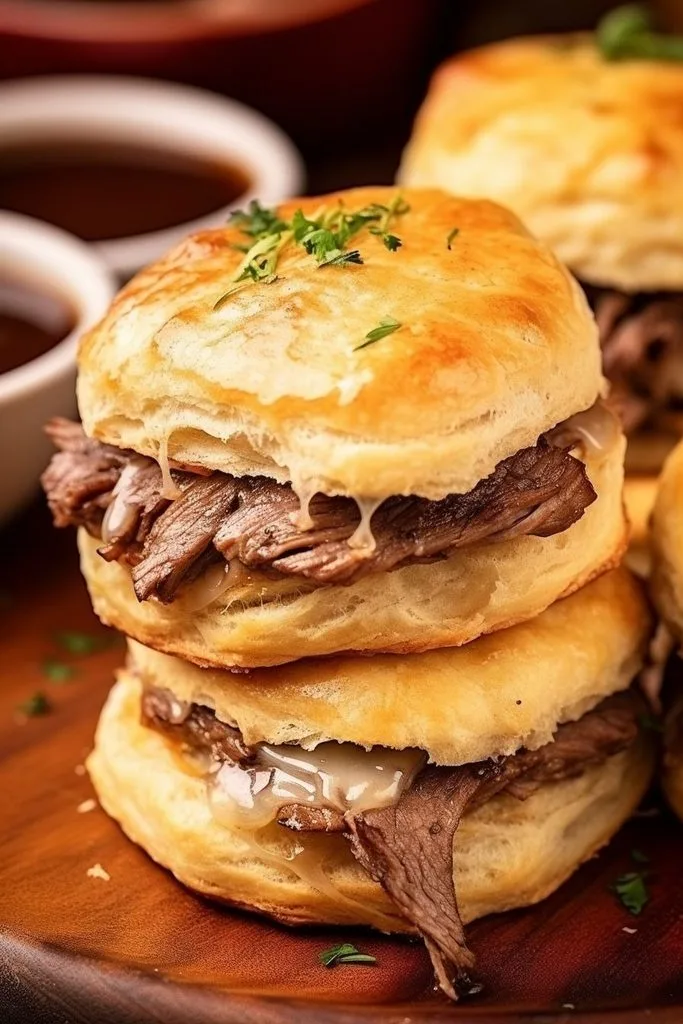 Baked French Dip Biscuits