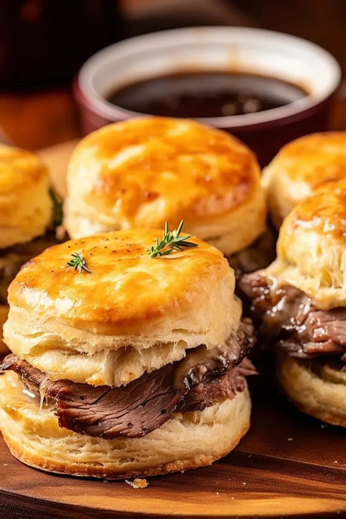 Baked French Dip Biscuits