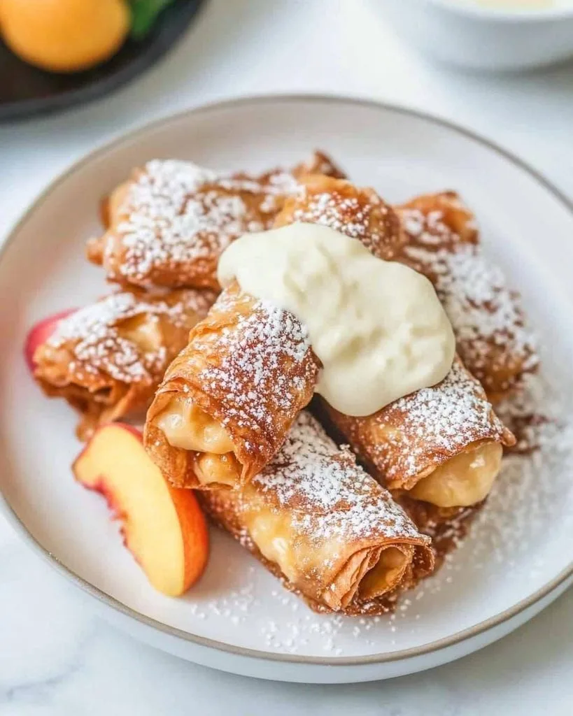 Peach Cobbler Egg Rolls Recipe 2 Peach Cobbler Egg Rolls
