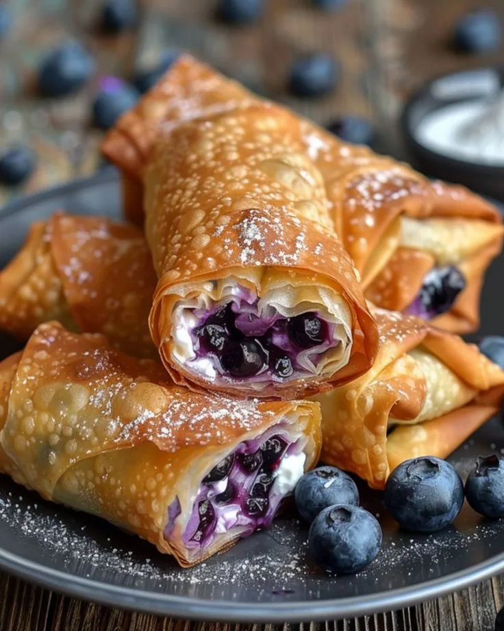 Blueberry Cream Cheese Egg Rolls
