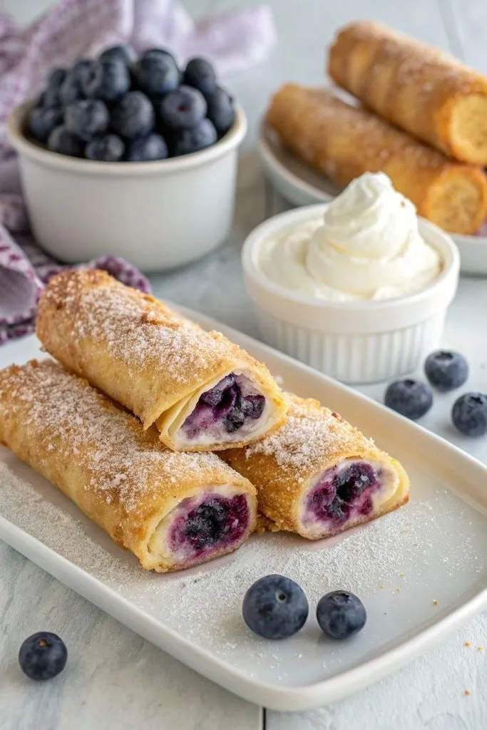 Blueberry Cream Cheese Egg Rolls