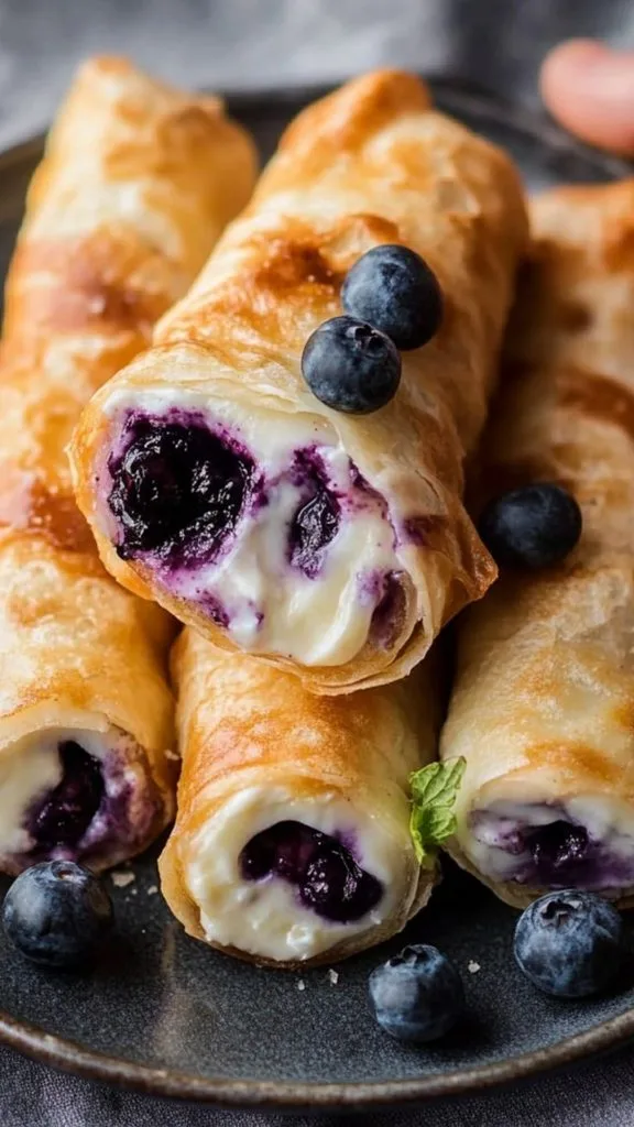Blueberry Cream Cheese Egg Rolls Recipe