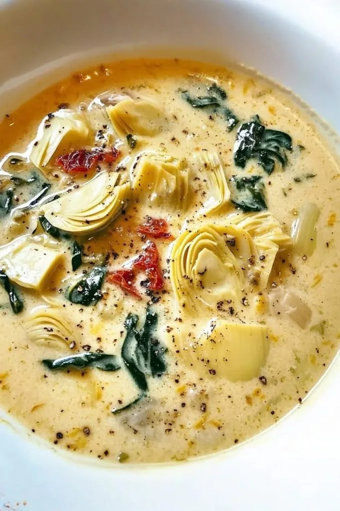 Lemony Tuscan Artichoke Soup Recipe