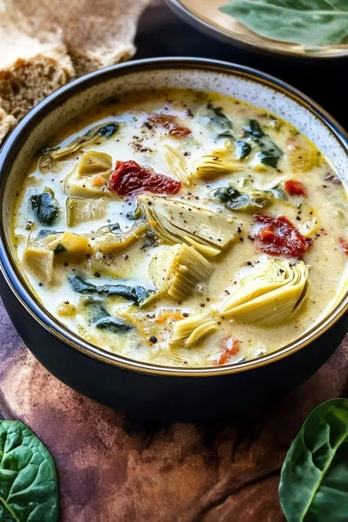 Lemony Tuscan Artichoke Soup
