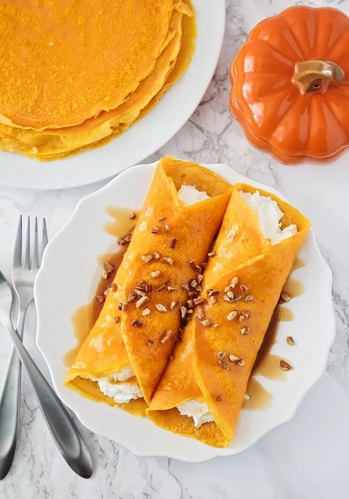 Pumpkin Cheesecake Crepes Recipe 2 pumpkin cheesecake crepes
