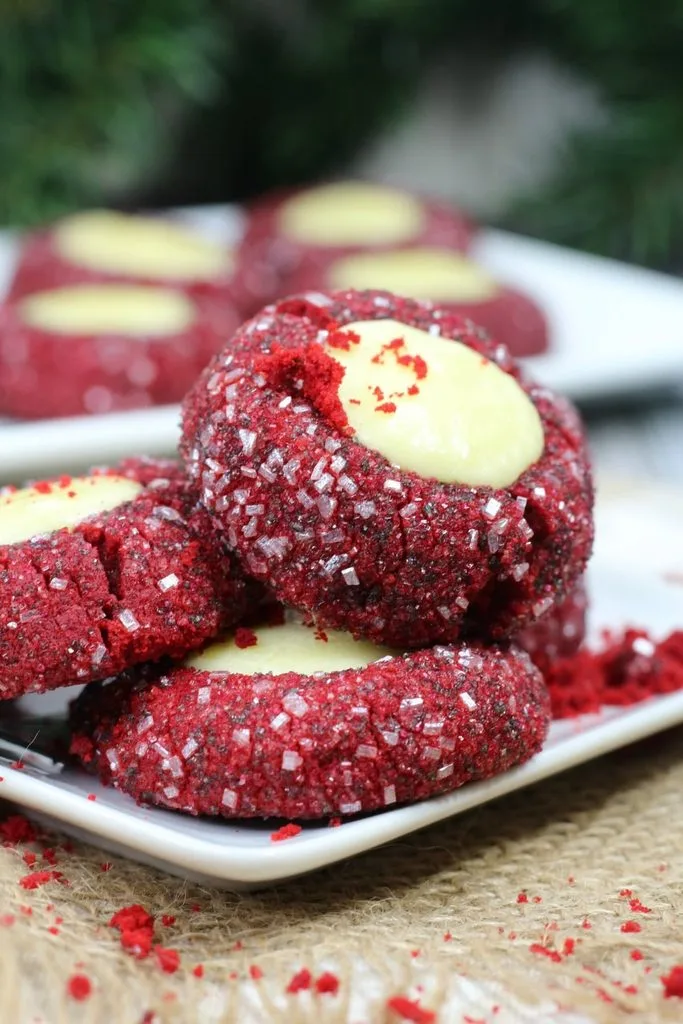 Red Velvet Cheesecake Thumbprints Recipe 2 Red Velvet Cheesecake Thumbprints