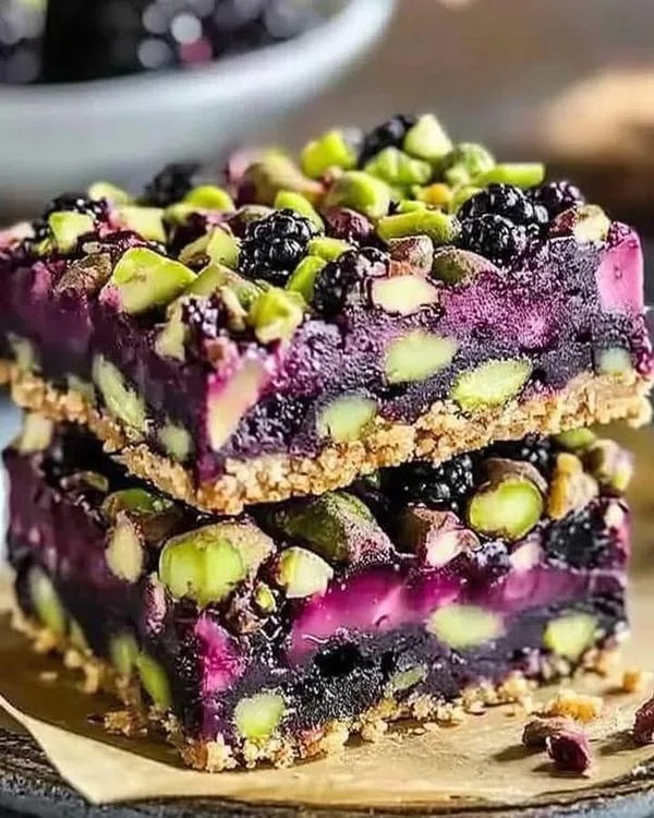 Blackberry Pistachio Dream Bars Recipe 2 Blackberry Pistachio Dream Bars
