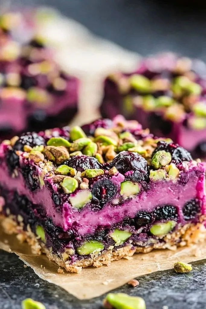 Blackberry Pistachio Dream Bars Recipe 3 Blackberry Pistachio Dream Bars