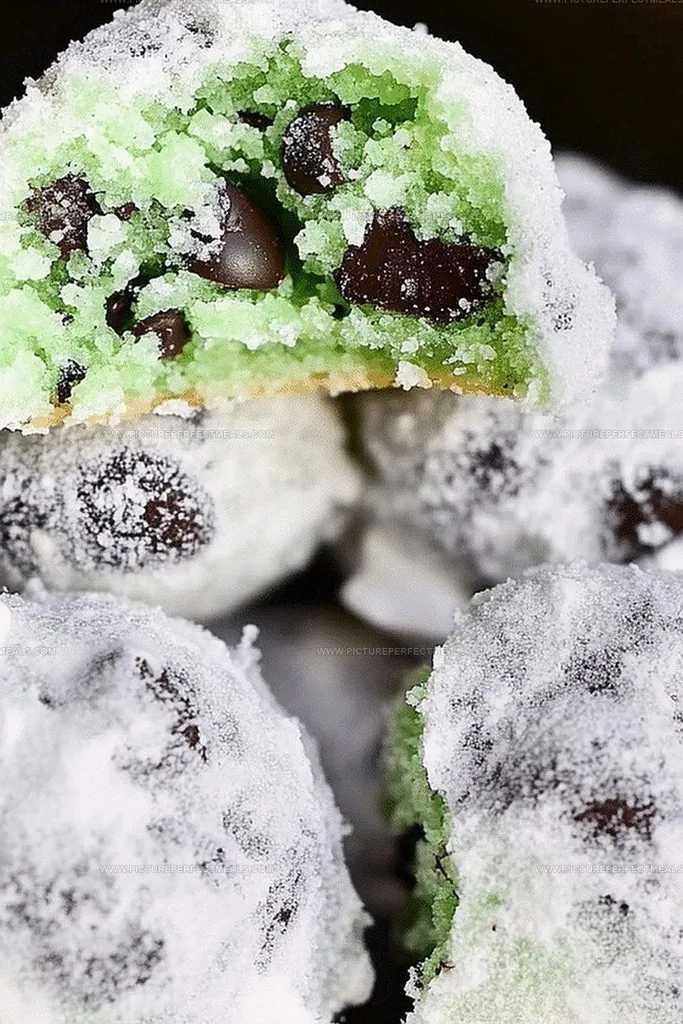 Mint Chocolate Chip Snowball Cookies Recipe 1 Mint Chocolate Chip Snowball Cookies