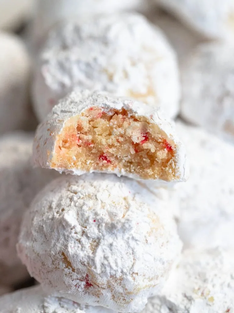 Peppermint Snowball Cookies Recipe 3 peppermint snowball cookies