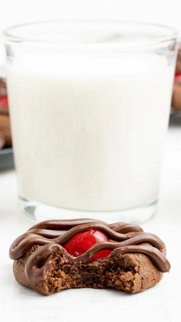 Chocolate Cherry Thumbprint Cookies Recipe 3 Chocolate Cherry Thumbprint Cookies