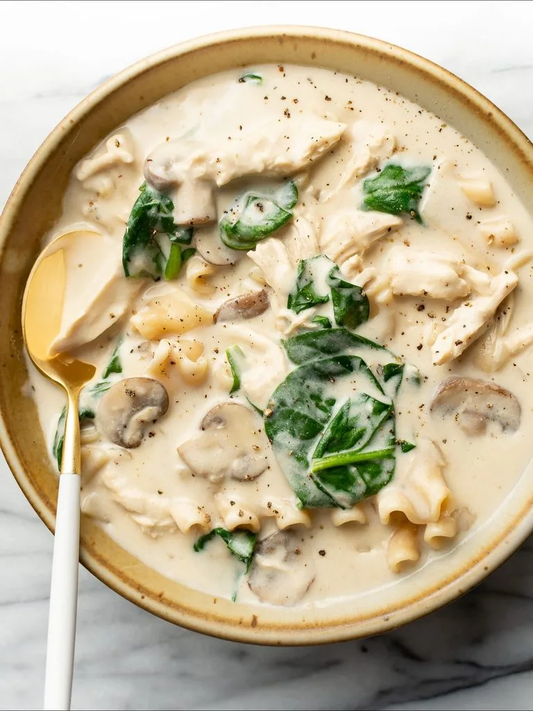 Creamy White Chicken Lasagna Soup