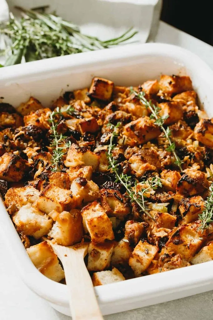 Focaccia Fig Sausage Stuffing Recipe 1 Focaccia Fig Sausage Stuffing Recipe