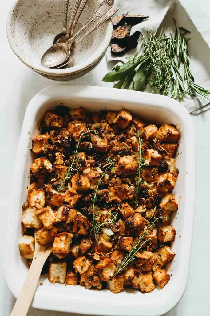 Focaccia Fig Sausage Stuffing Recipe 2 Focaccia Fig Sausage Stuffing Recipe